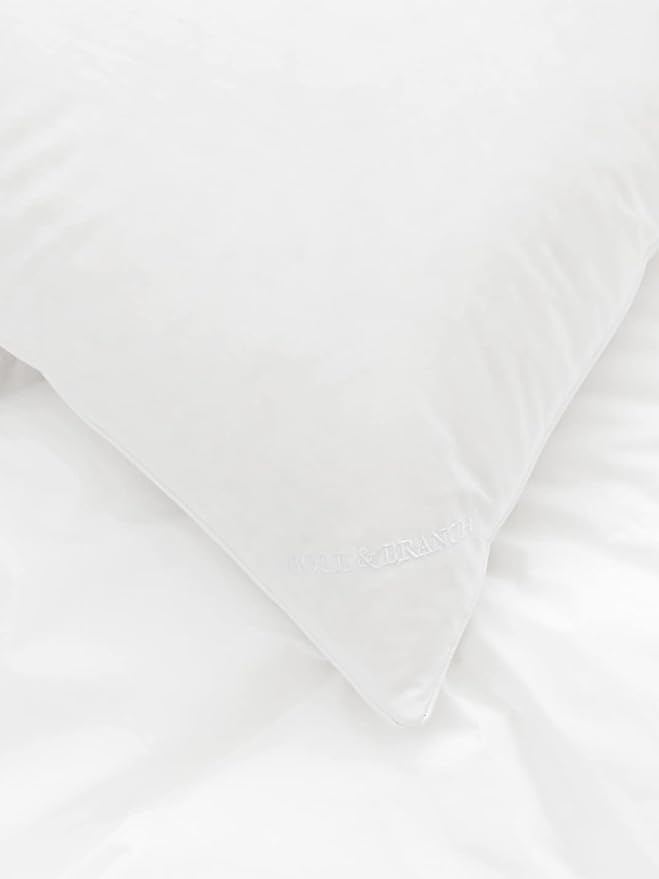 BOLL & BRANCH Down Alternative Pillow - Firm, Standard - Cooling Shell - Hypoallergenic Primaloft Luxury Down Alternative Fill - Superior Support