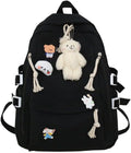 DUSLANG Big Student Laptop Backpack For College Women Men Middle High School Teen Girls Bookbag Travel Daypack, Black