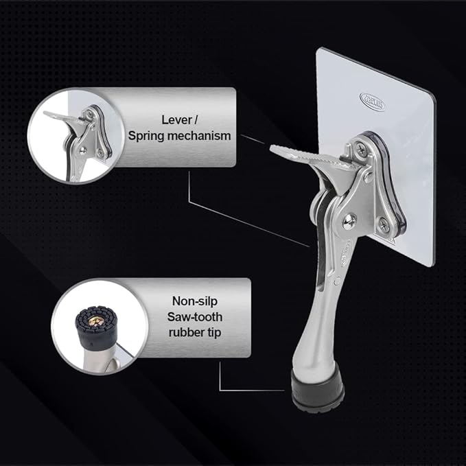 One-Touch Doorstop Adhesive Bracket (Satin Nickel, 4inch x 2pack)