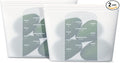 Reusable Silicone Food Storage Bag, for Microwave, Oven, Fridge, Freezer & Sous Vide Zip Sealed Containers (2 Middle size 32oz 1000ml)…