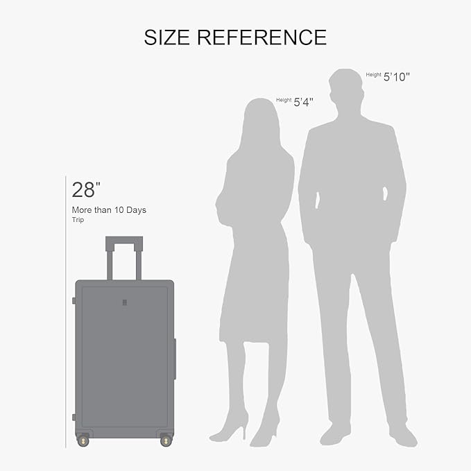 LEVEL8 Trunk Luggages, 28 Inch Luggage with Spinner Wheels, Luminous Textured Checked Large Hard Shell Lightweight with Tsa Lock, Navy