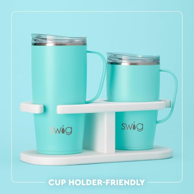 Swig Life 22oz Travel Mug, Insulated Tumbler with Handle and Lid, Travel Coffee Mug, Cup Holder Friendly, Stainless Steel 22 oz Tumbler, Reusable Insulated with Lid (Ohio)