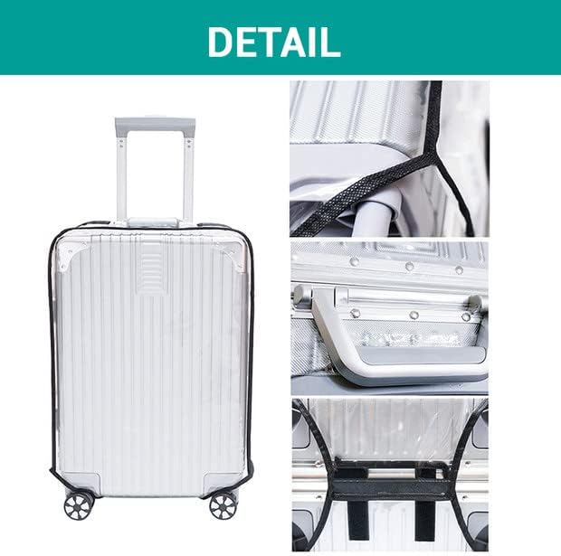 Clear Suitcase Cover - 20 24 26 28 30 Inch Waterproof PVC Suitcase Cover - Transparent Travel Suitcase Wrap - Protective Cover Case for Wheeled Luggage (26-Inch)