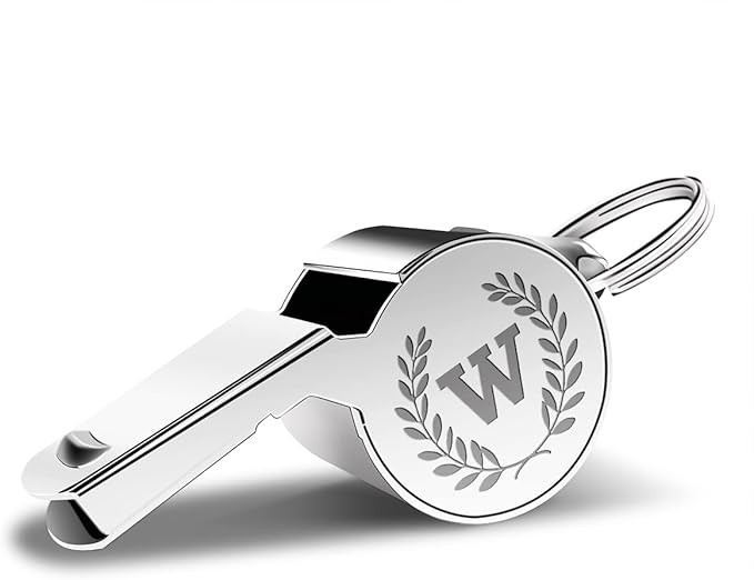 Letters Coach Gifts, Whistle for Coaches, Whistle Emergency, Thank You Coach Gifts, Coaches Whistle with Lanyard Cheer Coach Gift for Men Women Teachers Referees School Sports Coach Outdoor, Letter W