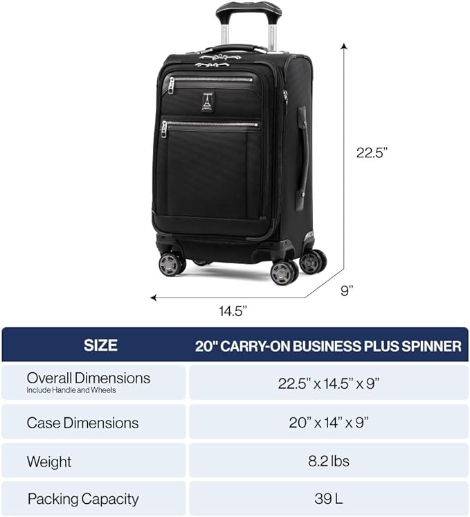 Travelpro Platinum Elite Softside Expandable Carry on Luggage, 8 Wheel Spinner Suitcase, USB Port, Laptop and Tablet Sleeves, Men and Women, Vintage Grey, Carry On 20-Inch