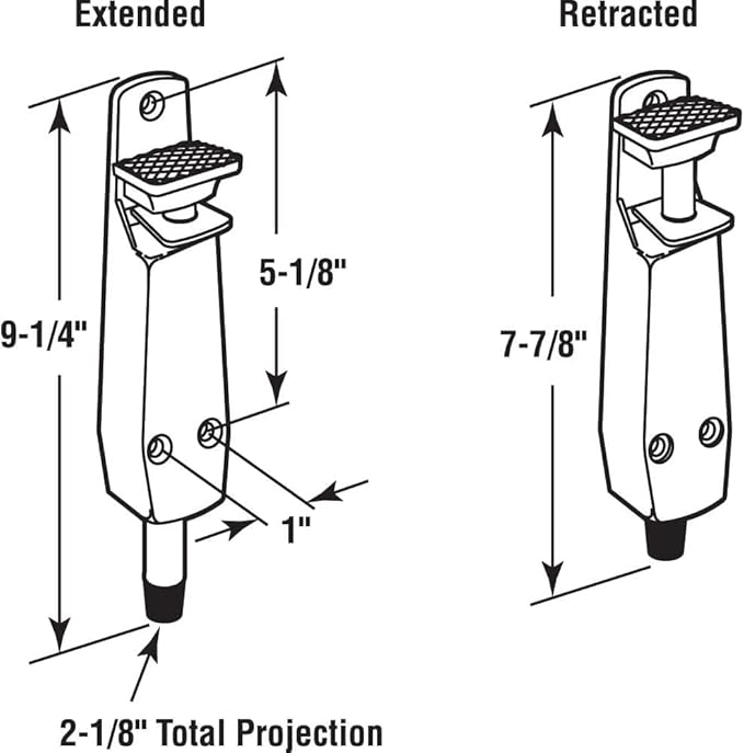 Pacific Doorware Heavy Duty Spring Loaded Step Down Push On Door Holder/Stopper (6, Aluminum)