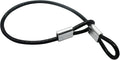 5 Pcs 4mm Wire 24 inch Vinyl Coated Stainless Steel Cable with Loops Short Wire Rope Lanyard Lock Security Chain Link for Outdoor Gates, Black(4mm x 24inch)