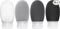 Silicone Travel Bottles for Toiletries TSA Approved Travel Size Containers Set 4 Pack Portable Leak Proof Refillable Cosmetic Squeeze Bottles Shampoo Hair Conditioner Body Lotion Bath Shower Gel