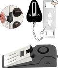2 Packs Portable Door Stop Alarm & Door Lock, Upgraded Home Security Door Locker Devices Pocket Door Stopper Self Defensey Tools for Hotel Travel Home Apartment House