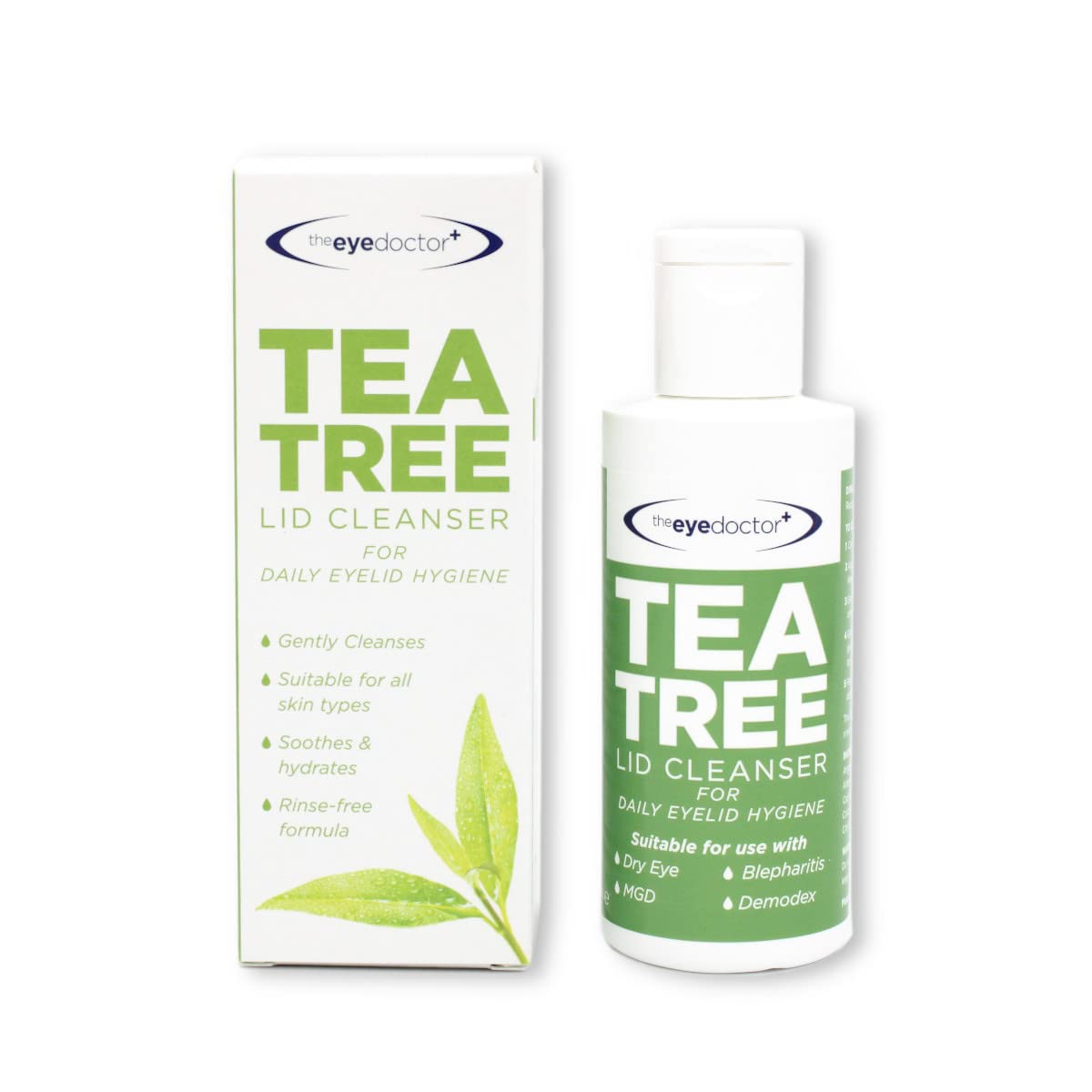 The Eye Doctor Tea Tree Lid Cleanser 100ml – Daily Eyelid Hygiene Remove Debris & Make-up Eyelid Eyelashes – For Sensitive Eyes – Contains Tea Tree Oil Argan Oil Coconut Oil & Micellar Water