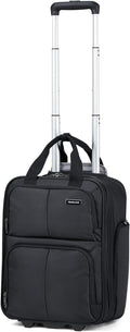 Hanke Softside Expandable Underseat Carry On Luggage for Airplanes,Travel Luggage Rolling Bag Personal Item Bag Small Suitcase,Black,16-Inch