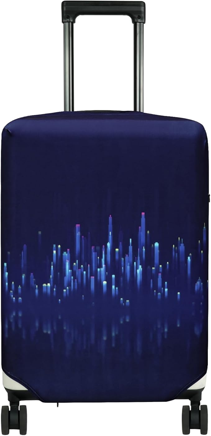 HYPER VENTURE Washable Luggage Cover - Fashion Suitcase Protector Fits 23-26 Inch Luggage (Nightscape, M)