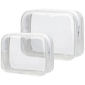 PACKISM Clear Makeup Bags - 2 Pack Quart Size Travel Bag TSA Approved Clear Travel Bags for Toiletries,Cosmetic Bags Carry onToiletry Bag TSA Approved Toiletry Bags, White
