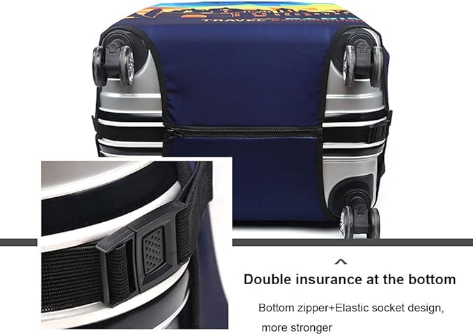 MosaiRudo Thicker Luggage Cover Elastic Suitcase Cover Protector Fits 18-32 Inch Suitcase Travel Accessories (TKM0099, S)