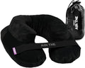 Cabeau Inflatable Travel Pillow – Air TNE – Adjustable, Lightweight, and Supportive for Sleeping on Airplanes, Trains, and Cars– Customized Fit and Compact Carrying Case (Midnight Black)