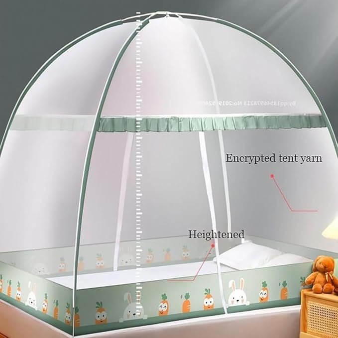 Pop-Up Mosquito Net Tent for Beds Portable Folding Canopy with Net Bottom, Fits Twin to King Size 79x71x59inch, Easy Install Wash for Baby Adults, Indoor Outdoor Use (Navy Blue-Queen Bed)