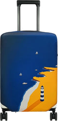 HYPER VENTURE Washable Luggage Cover - Fashion Suitcase Protector Fits 23-26 Inch Luggage (Lighthouse, M)