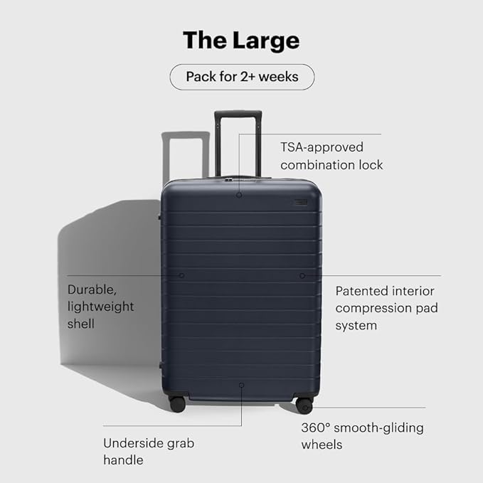 Away Large Checked Luggage, 29 Inch Hardside Suitcase with Spinner Wheels, Lightweight & Durable, TSA Lock, Tango Red