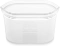Zip Top Reusable Food Storage Bags | Small Dish [Frost] | Silicone Meal Prep Container | Microwave, Dishwasher and Freezer Safe | Made in the USA