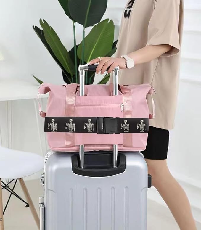 Luggage Straps for Suitcases Travel Belt Accessories, Cute Suitcase Strap, Adjustable Luggage Belt Strap, Heavy Duty with Quick-Release Buckle Luggage Strap Rock Skull