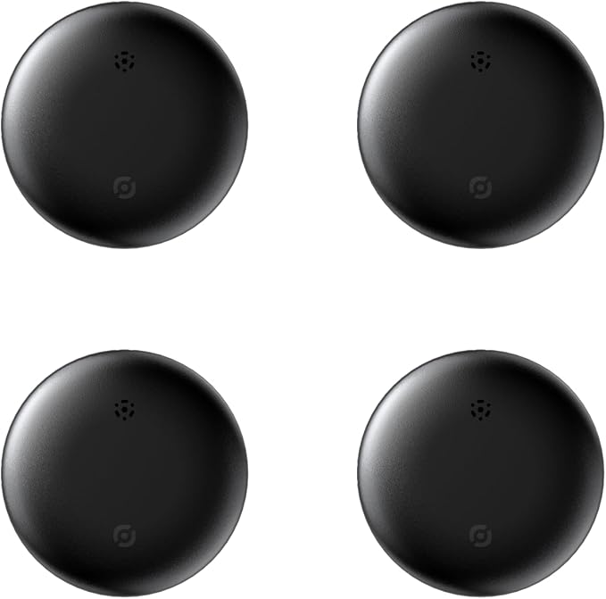 air Tags-4 Pack Android,Android Compatible Air Tracker Tag - Tracker Tags for Android Phones, Supports Google Find My Device, 2025 New Model (Black 4 Pack)