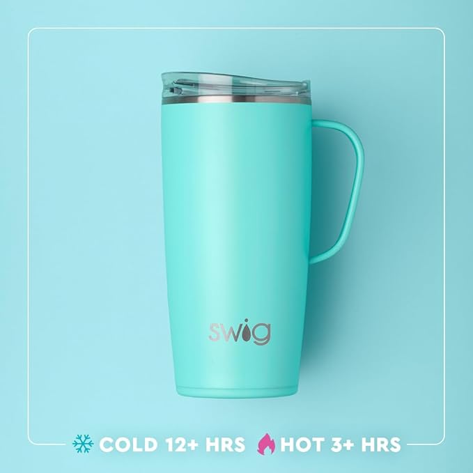 Swig Life 22oz Travel Mug, Insulated Tumbler with Handle and Lid, Travel Coffee Mug, Cup Holder Friendly, Stainless Steel 22 oz Tumbler, Reusable Insulated with Lid (Kentucky)