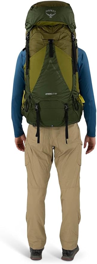 Osprey Atmos AG LT 50L Men's Backpacking Backpack, Scenic Valley/Green Peppercorn, L/XL