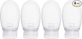 Silicone Travel Bottles for Toiletries TSA Approved Travel Size Containers Set 4 Pack Portable Leak Proof Refillable Cosmetic Squeeze Bottles Shampoo Hair Conditioner Body Lotion Bath Shower Gel