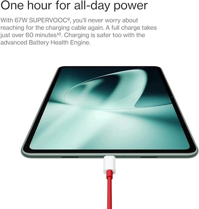 OnePlus Pad 11.61" LCD Display, 8GB RAM,128GB Storage, MediaTek Dimensity 9000, Android 13.1, 144HZ Refresh Rate, Dolby Vision Atmos, Wi-Fi with Cellular Data Sharing Tablet