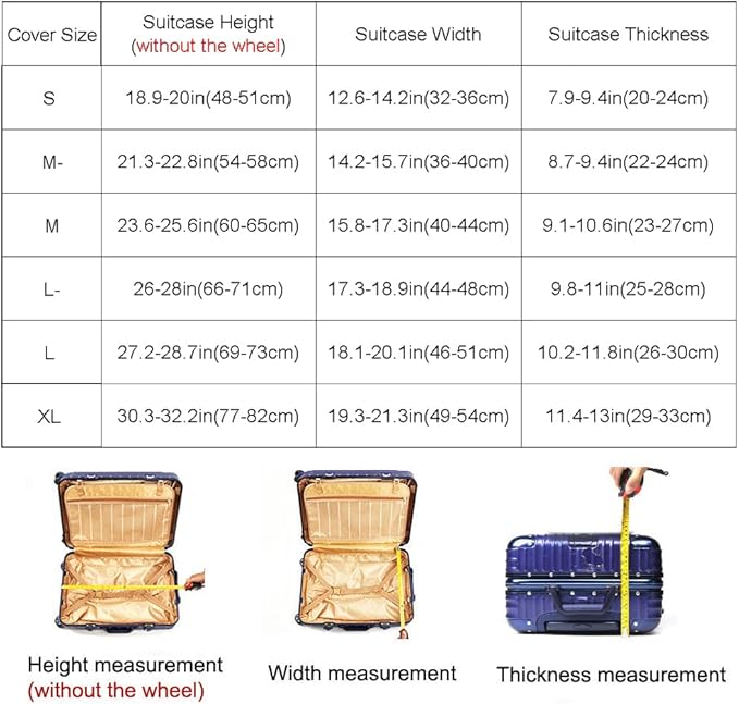 MosaiRudo Thicker Luggage Cover Elastic Suitcase Cover Protector Fits 18-32 Inch Suitcase Travel Accessories (Black, M)