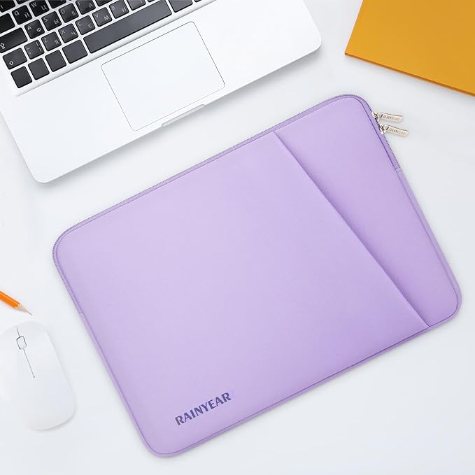 RAINYEAR Laptop Sleeve Case with Front Pocket, 11-13 Inch Protective Portable Case with Front Pocket, Briefcase Laptop Bag Cover Compatible with MacBook Air/Pro, HP, Dell, Lenovo, Acer, Purple