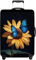 Luggage Cover Washable Suitcase Protector Anti-scratch Suitcase cover Fits 20-34 Inch Luggage (Sunflower, M(24-26inch suitcase))