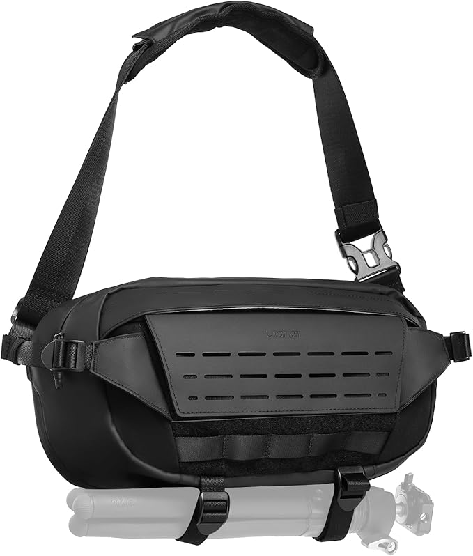 ULANZI Camera Sling Bag, Water-Resistant Camera Case with Tripod Holder, DSLR/SLR/Mirrorless Camera Bags Crossbody for photographers - Black 9L Capacity