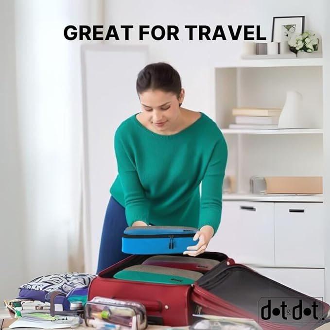 5pc Large Packing Cubes for Suitcases - Travel Packing Organizers for Carry on Suitcase - Luggage Packing Cubes for Travel - Set of Packing Bags for Suitcases