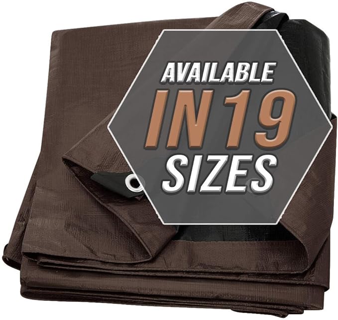 Large Waterproof Tarp - Heavy Duty 20 Mil Thick Poly Tarpaulin Ideal for Canopy Tents, Boats, RV or Pool Covers - Multipurpose Protective Tarps with Grommets for Indoor, Outdoor Use | 12' x 16' 2 Pack