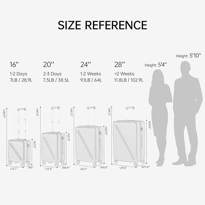 MILADA Checked Luggage, 24 Inch Suitcases With Wheels Hardshell, TSA Approved Luggage Medium Suitcase, Checked Bag Travel Luggage For Business And Shopping, Smoke White