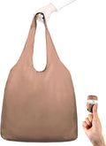 Nanobag Ultra-Lightweight Heavy Duty Foldable Tote for Women & Men, Reusable Grocery & Travel Bag, Packable Collapsible Compact Market Essential (XL Mocha)
