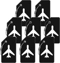 Luggage Tag 8 Pcak - Travel Essentials Accessories for Suitcases Quickly Identify, Travel Tags for Luggage, Backpacks, Bags, Baggage, Cruise Suitcases - Flexible & Bright Silicone (Black