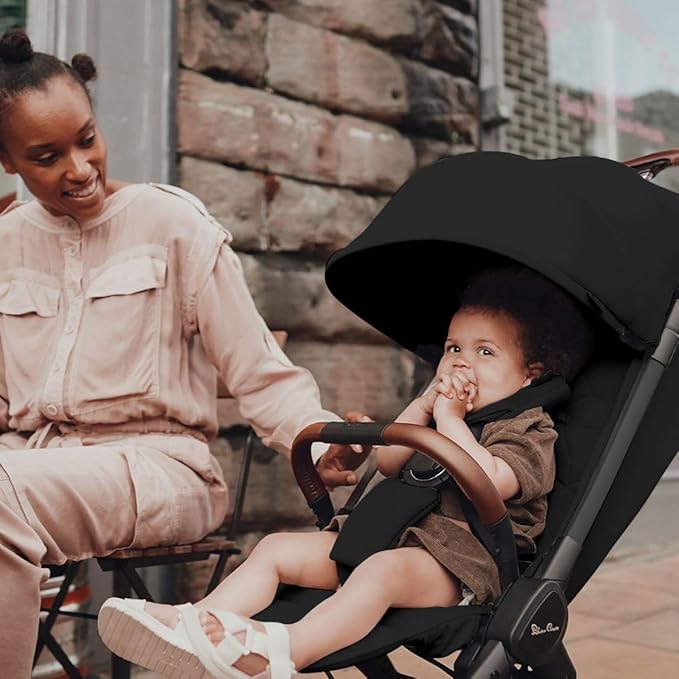 Silver Cross Clic Compact Stroller – Lightweight Travel Stroller for Newborn to Toddler (Birth to 55 lbs), One-Hand Fold, Lie-Flat Seat, Airplane Cabin Approved, UPF50+ Canopy (Space)