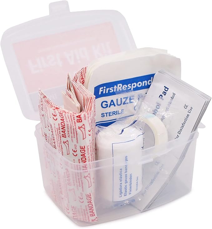 DMI 76-Piece First-Aid Kit, Portable All-Purpose Use for Minor Cuts and Scrapes, Durable Water-Resistant Case, Convenient and Portable for Travel, FSA & HSA Eligible