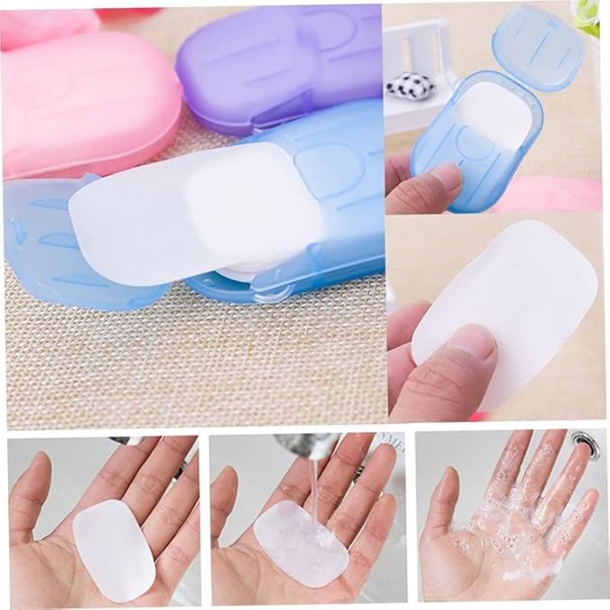 5 Boxes Disposable Soap Paper Sheets,100 Sheets,Mini Color Soap Paper for School Indoor, Outdoor,Travel,Camping Hiking,Paper Soap,Travel Soap,Foot and Hand Care,Travel Hand Soap