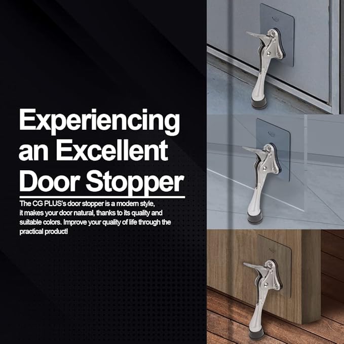 One-Touch Doorstop Adhesive Bracket (White, 4inch x 1pack)