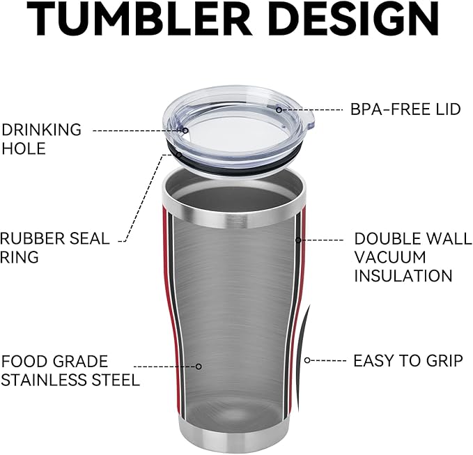 DOMICARE 20oz Tumbler with Lid Stainless Steel Tumblers Bulk, Double Wall Vacuum Insulated Coffee Travel Mug Powder Coated Tumbler, 12 Pack Red