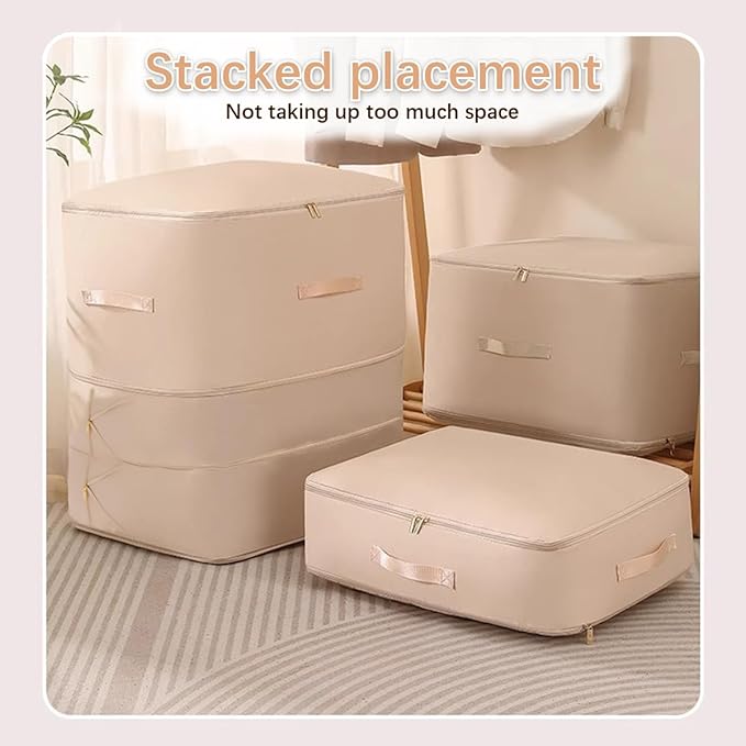 3PCS XL Ultra Space Saving Bags self compression organizer bags space saver bags for comforters storage bag organizer for blankets bedding clothes (Blue-3PCS)
