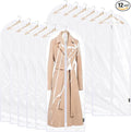 BALEINE 60'' Clear Garment Bags, 12 Packs PEVA Dress Bag for Closet Clothes Dresses Suit Coats Storage (Clear, 12PK)