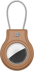 Waterproof Airtag Holder,Airtag Case with Secure Lock,Airtags Keychain for Apple Airtag,Anti-Lost Protective Cover Air tag Accessories for GPS Item Finder Tracker Luggage,Bag,Key,Pet,Cat Dog-Brown