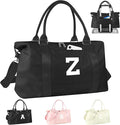 Initial Travel Duffel Bag Sports Gym Bag for Boys Teen Birthday Gifts,Black Personalized Weekender Bag Carry On Tote Bags for Men,Waterproof Overnight Luggage Bag Airplane Travel Essentials(Letter Z)