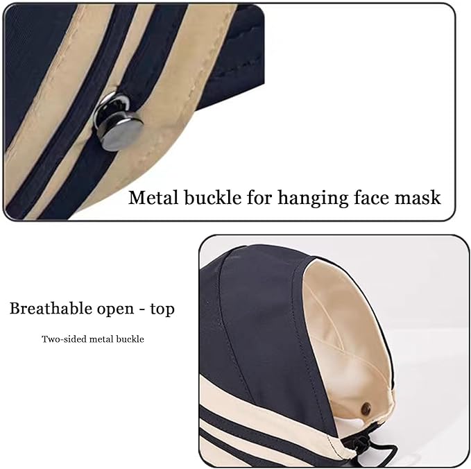 Sun Hats for Womens Wide Brim UV Protection Fishing Hats Packable Reversible Hollow Top Hat with Ponytail Beach Travel Hats