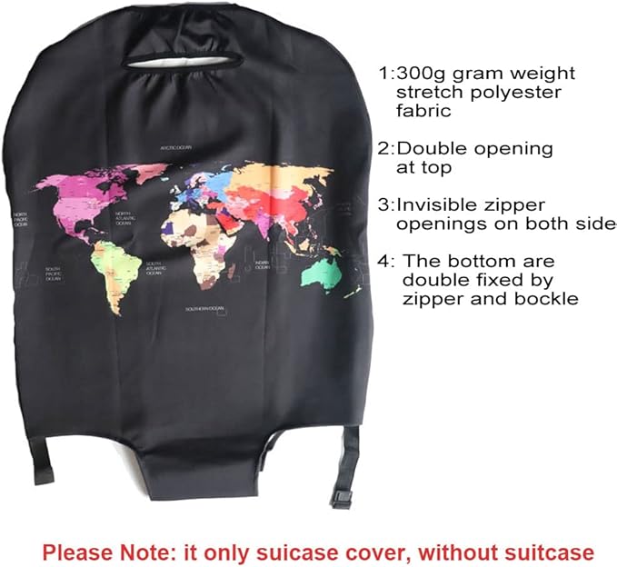 MosaiRudo Thicker Luggage Cover Elastic Suitcase Cover Protector Fits 18-32 Inch Suitcase Travel Accessories (Colorful, XL)