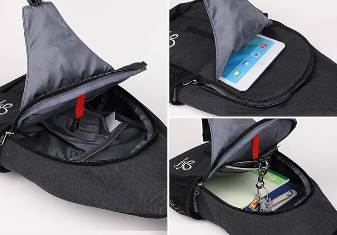 WATERFLY Crossbody Sling Backpack Sling Bag Travel Hiking Chest Bag Daypack